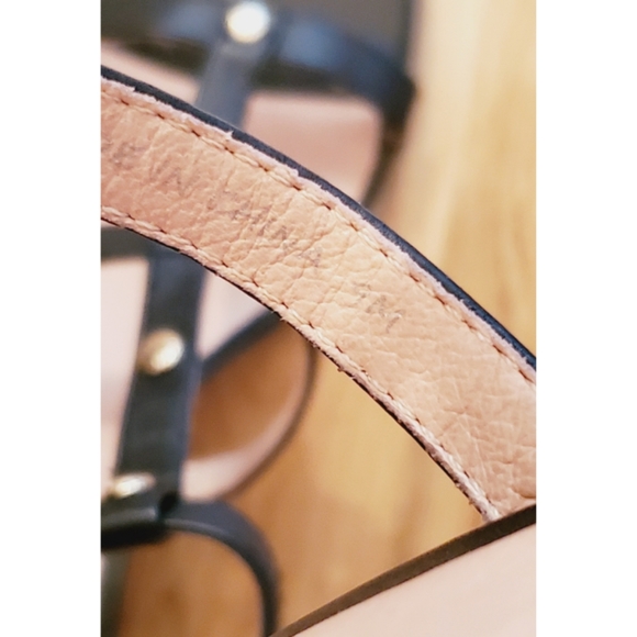 Jack Rogers Black Julie Block Heel Leather Sandals Size 11 - Picture 8 of 10